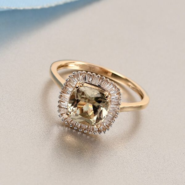 Collectors Edition- 9K Yellow Gold Turkizite and Diamond Ring 2.00 Ct ...