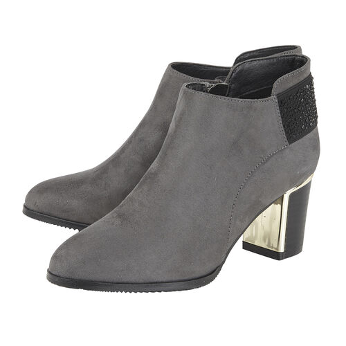 Lotus Beth Heeled Ankle Boots - Grey - M6855508 - TJC