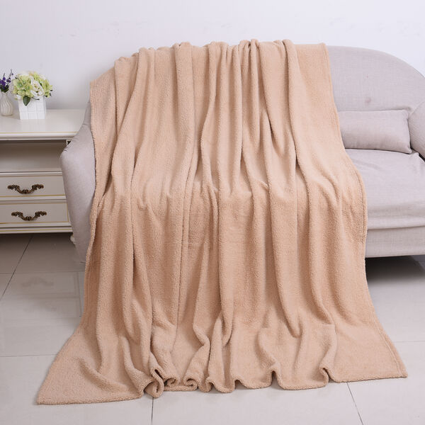 Supersoft Sherpa blanket, Double/King (Size 200x230 Cm) - Beige Colour ...