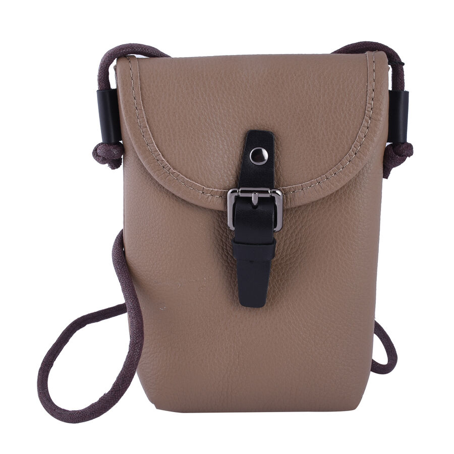 100% Genuine Leather Crossbody Bag (Size 13x4x20cm) - Grey - 6296665 - TJC