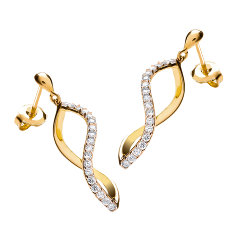 9K Yellow Gold  A   White Cubic Zirconia  Earring 0.36 pc,  Gold Wt. 2.7 Gms  0.360  Ct.