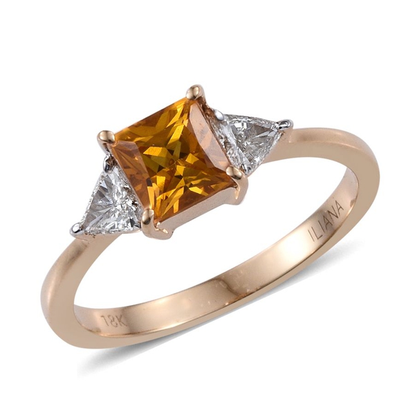 One Off ILIANA 18K Y Gold Rare Yellow Sapphire (Sqr 1.65 Ct), Diamond ...