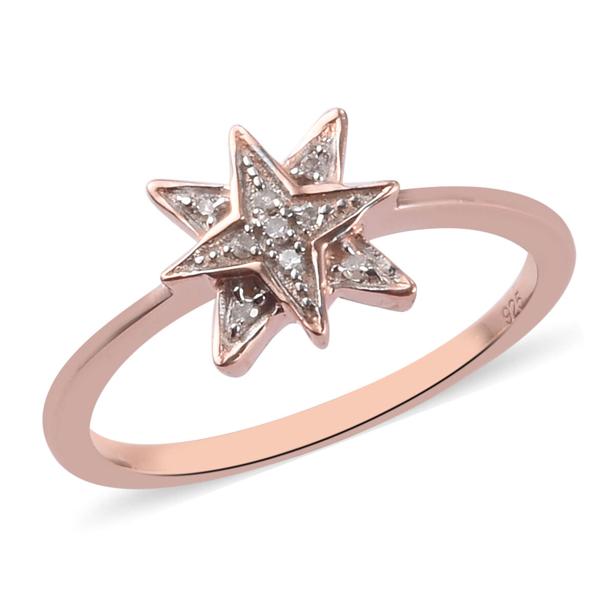 Diamond Starburst Ring in Rose Gold 
