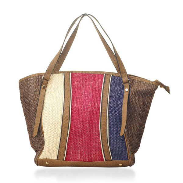 Multi Colour Snake Skin Pattern Hand Bag (Size 18.4x6.4x11.4 inch ...