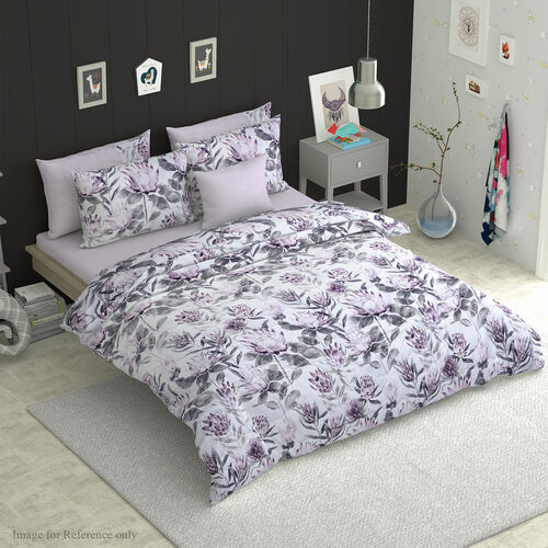 6 Piece Set - Protea Flower Pattern Comforter, Fitted ...