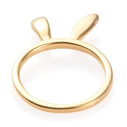 14K Gold Overlay Sterling Silver Bunny Ears Ring