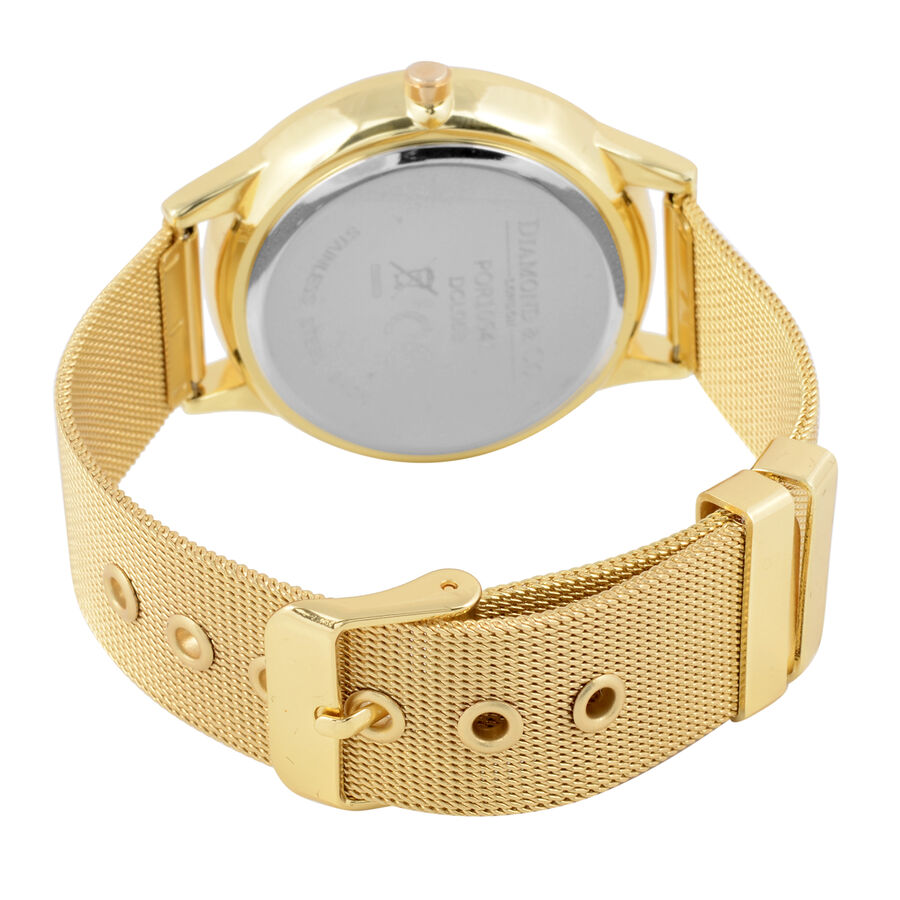 DIAMOND And CO LONDON Diamond Studded Watch with Mesh Style Strap in ...