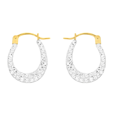 9K Yellow Gold  A   White Crystal  Earring 0.64 ct,  Gold Wt. 0.3 Gms  0.640  Ct.