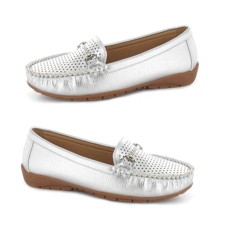 silver loafer shoes