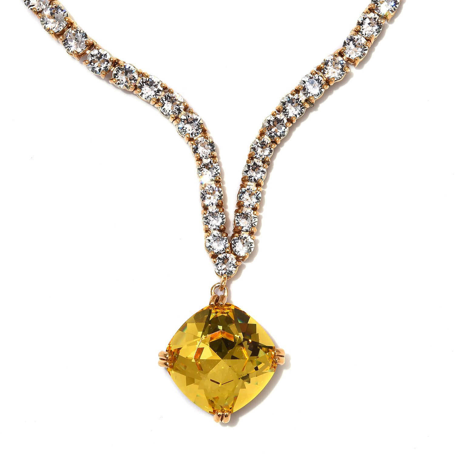 swarovski yellow crystal necklace