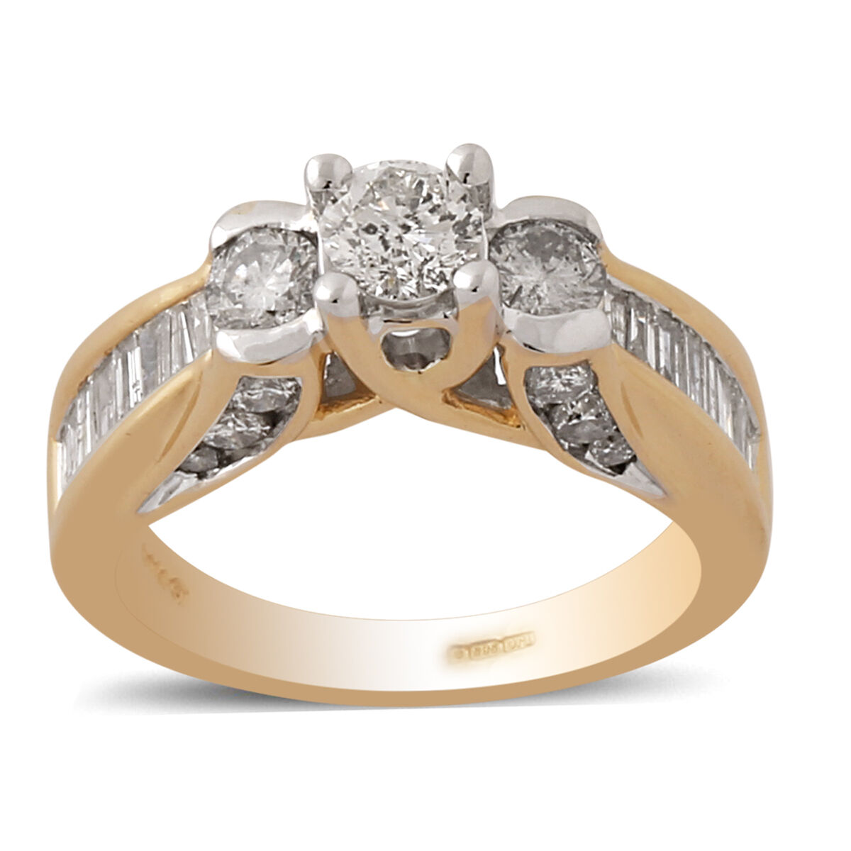 1.50 Ct. Natural White Diamond Encrusted Aisle Ring in 14K White Gold