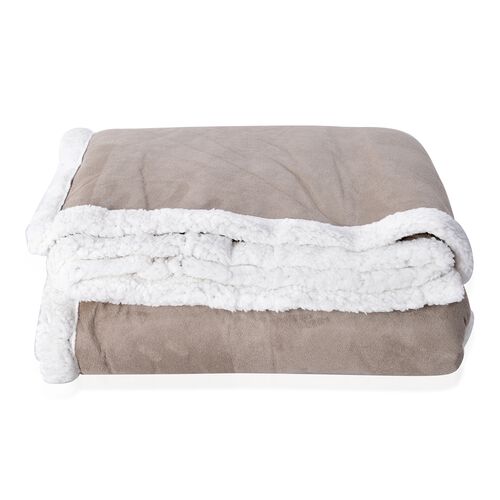 Circles Embroidered Suede Blanket with Sherpa Very Softy ...