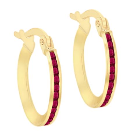 9K Yellow Gold  A   Red Zircon  Earring 0.50 pc,  Gold Wt. 1.1 Gms  0.500  Ct.