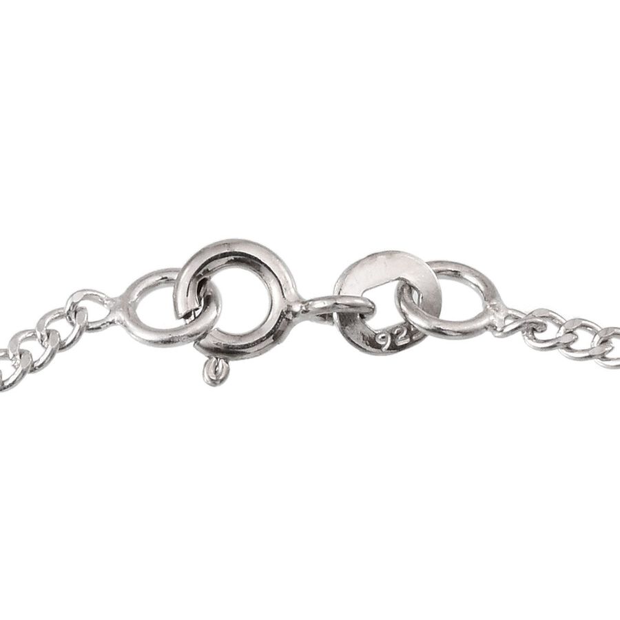 Platinum Overlay Sterling Silver Roman Number Inspired Bracelet (Size 7 ...