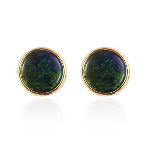5 Carat AA Canadian Ammolite Stud Earrings in Sterling Silver With Push Back - 3169304 - TJC