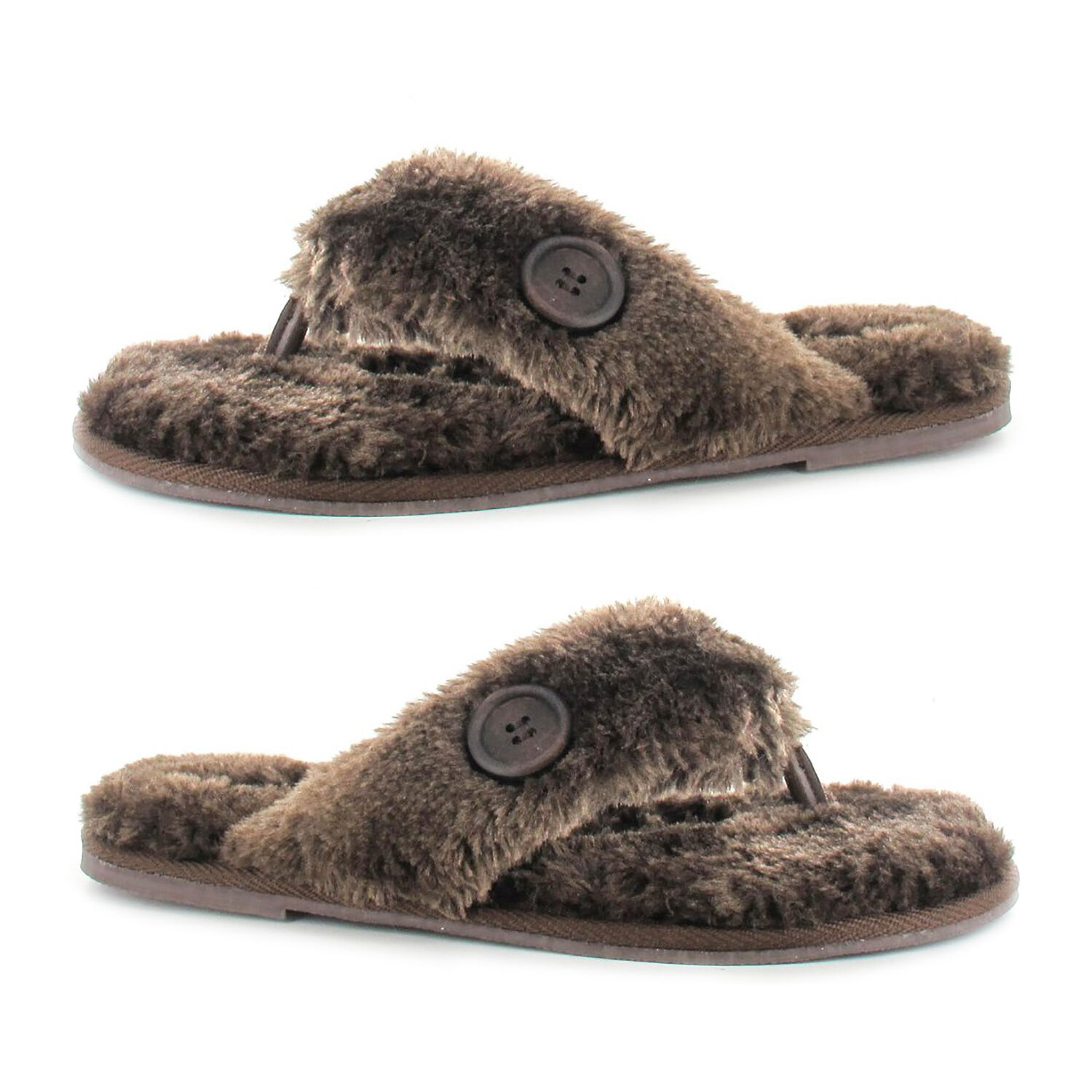 furry toe post slippers