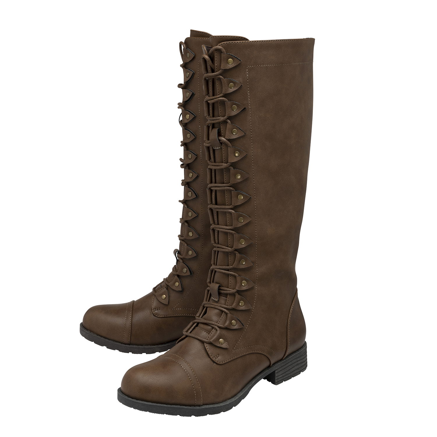 lotus brown knee high boots