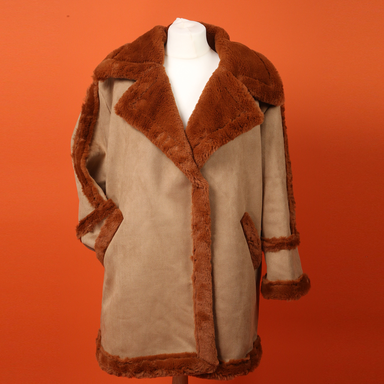 suede fleece coat